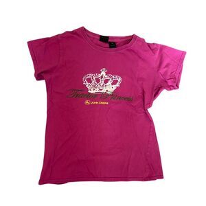 John Deere Girls Pink Tractor Princess Graphic T-Shirt Size M